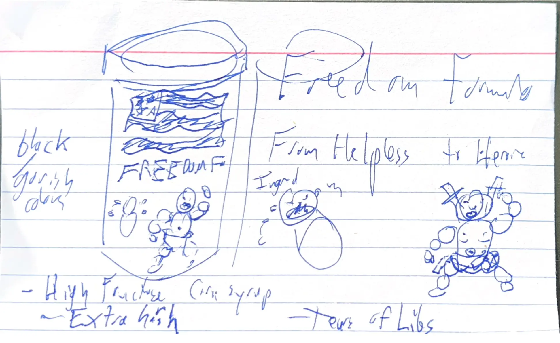 Rough sketch of freedom formula, with same basic design. “From helpless to heroic”